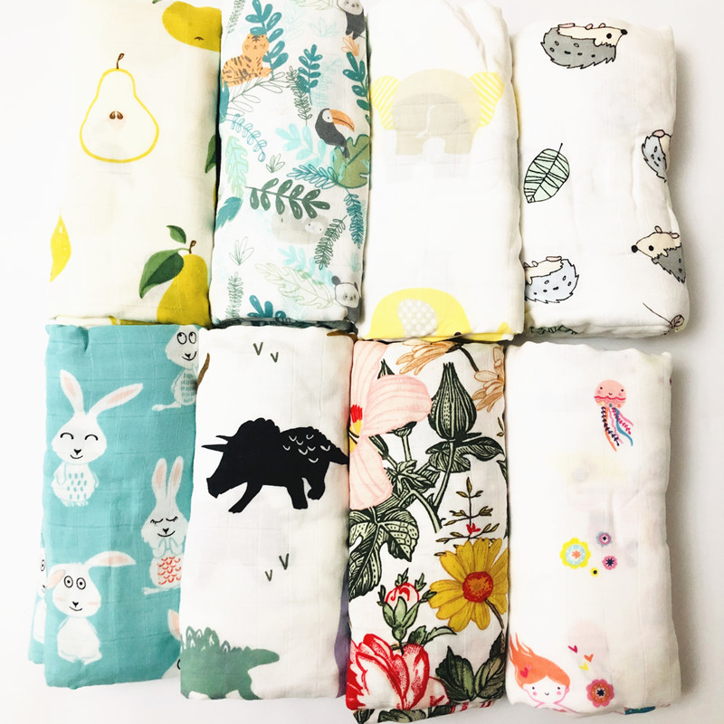 Baby Swaddle Blanket - ไม้ไผ่70% + ผ้าฝ้าย30% ผ้าห่มเด็ก120*120ซม.ผ้าห่มนุ่มผ้าเช็ดตัวอาบน้ำทารก Swaddle Wrap