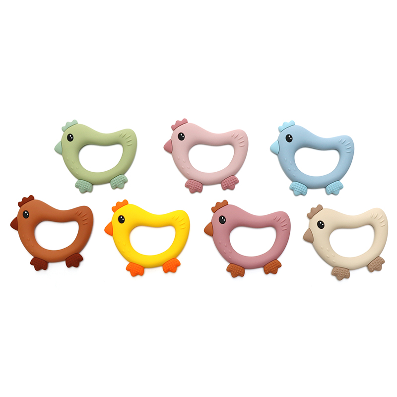 Baby Products To Sell - ของเล่นเด็กกัดยางรูปไก่การ์ตูน ซิลิโคนกัดยาง ที่หนีบจุกนมหลอก ของเล่นเด็กช่วยบรรเทาอาการคันเหงือก ขายดี