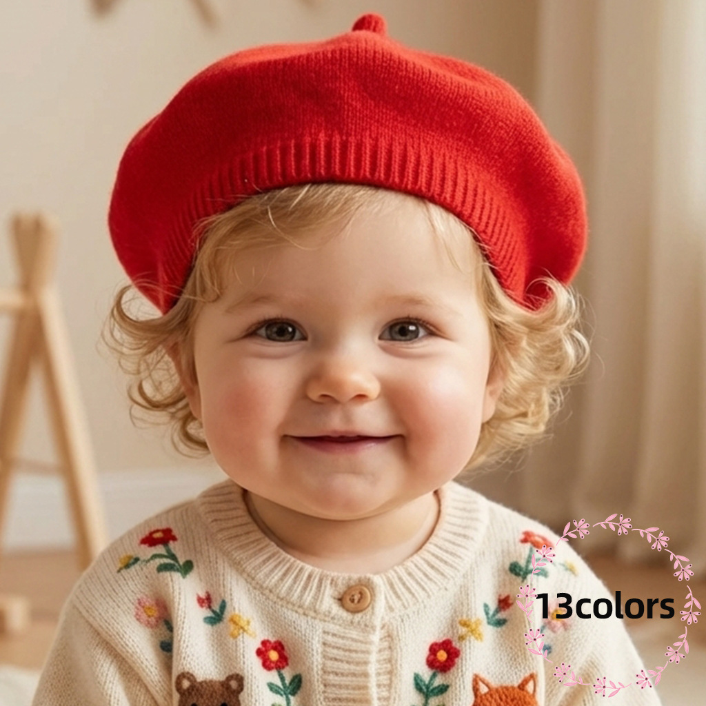 หมวกเบเร่ต์ถักสีพื้นสำหรับเด็ก - Baby Products To Sell บทวิจารณ์และราคา