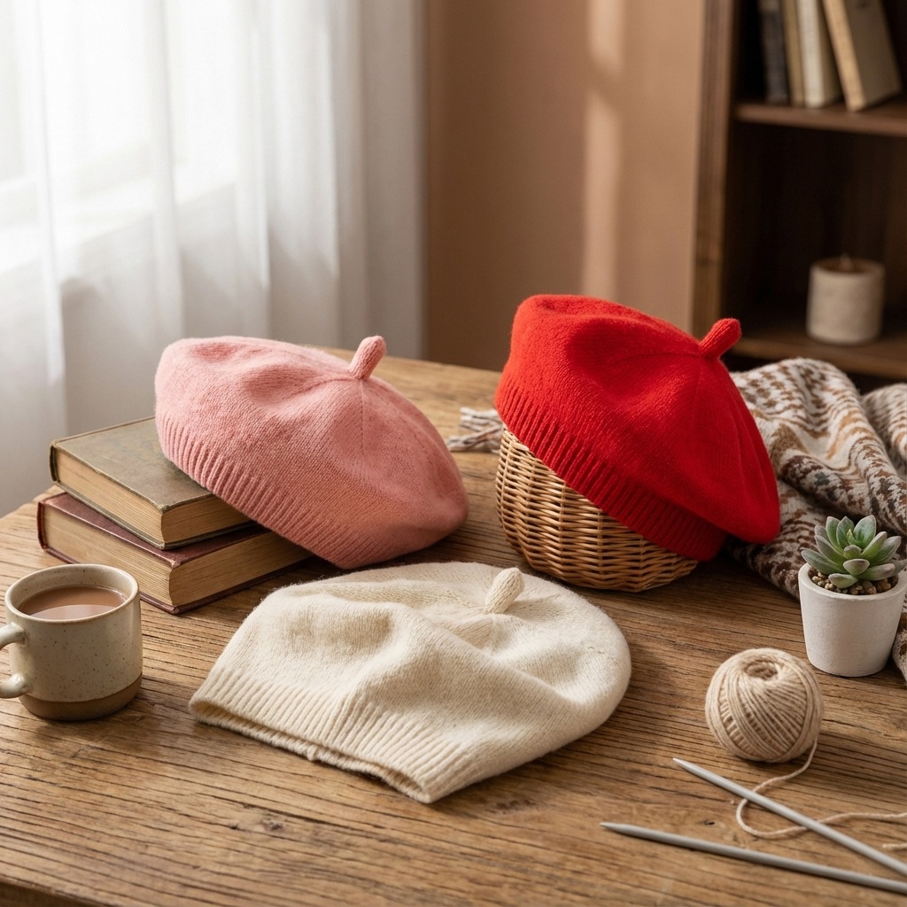 หมวกเบเร่ต์ถักสีพื้นสำหรับเด็ก - Baby Products To Sell บทวิจารณ์และราคา